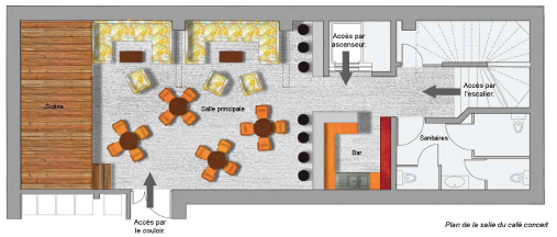 Plan de la salle du cafe concert